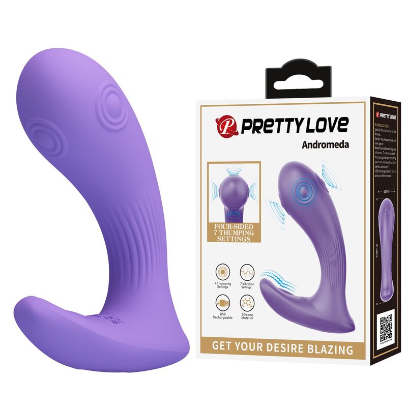 PRETTY LOVE - ANDROMEDA VIBRADOR DE DOBLE ESTIMULACIÓN RECARGABLE MORADO