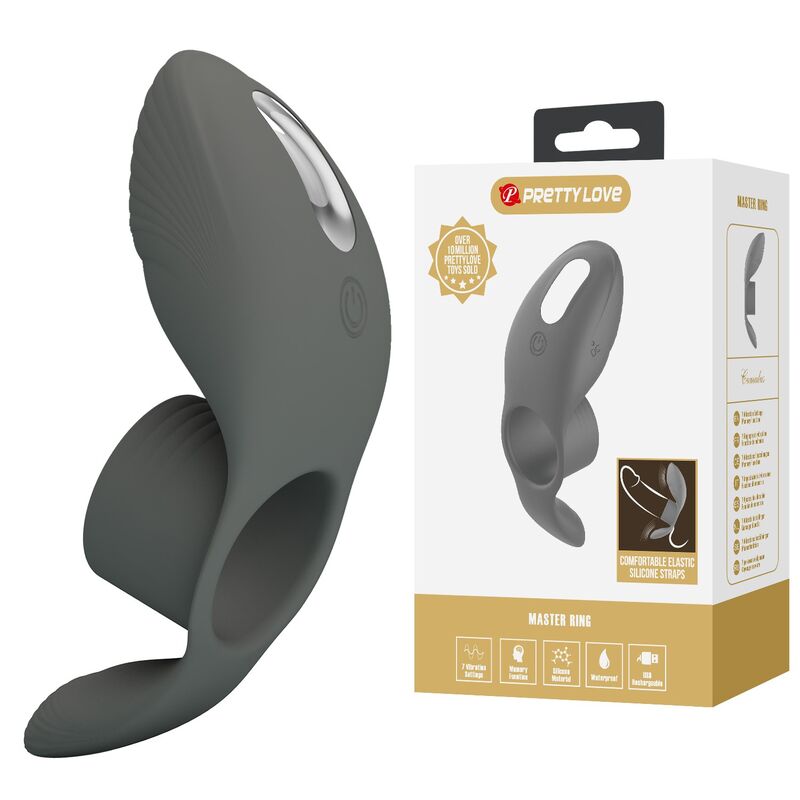PRETTY LOVE - ANILLO VIBRADOR RECARGABLE CON DOBLE ESTIMULACIÓN