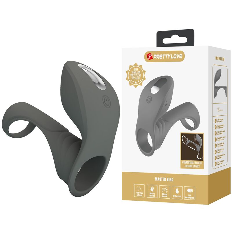 PRETTY LOVE - ANILLO VIBRADOR RECARGABLE CON DOBLE ESTIMULADOR
