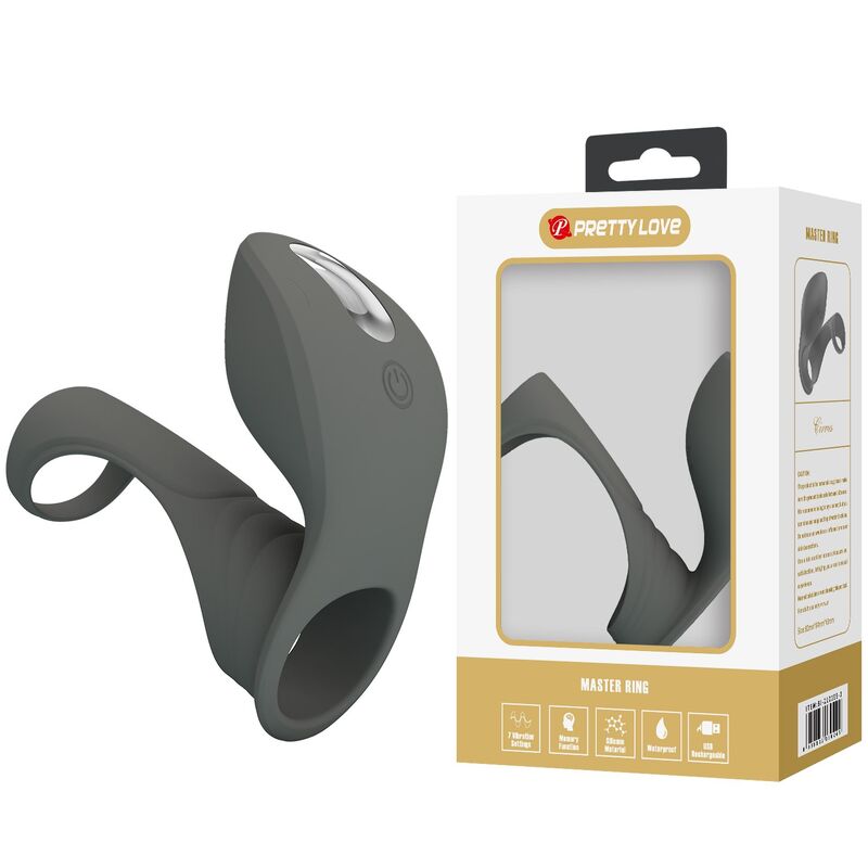 PRETTY LOVE - ANILLO VIBRADOR RECARGABLE CON DOBLE ESTIMULADOR
