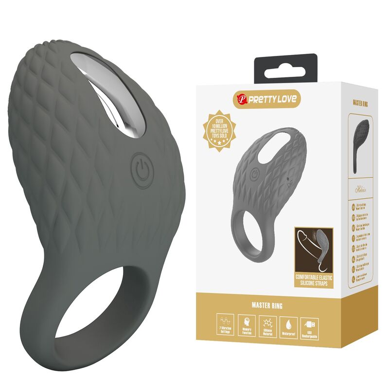 PRETTY LOVE - ANILLO VIBRADOR RECARGABLE CON ESTIMULADOR TEXTURIZADO