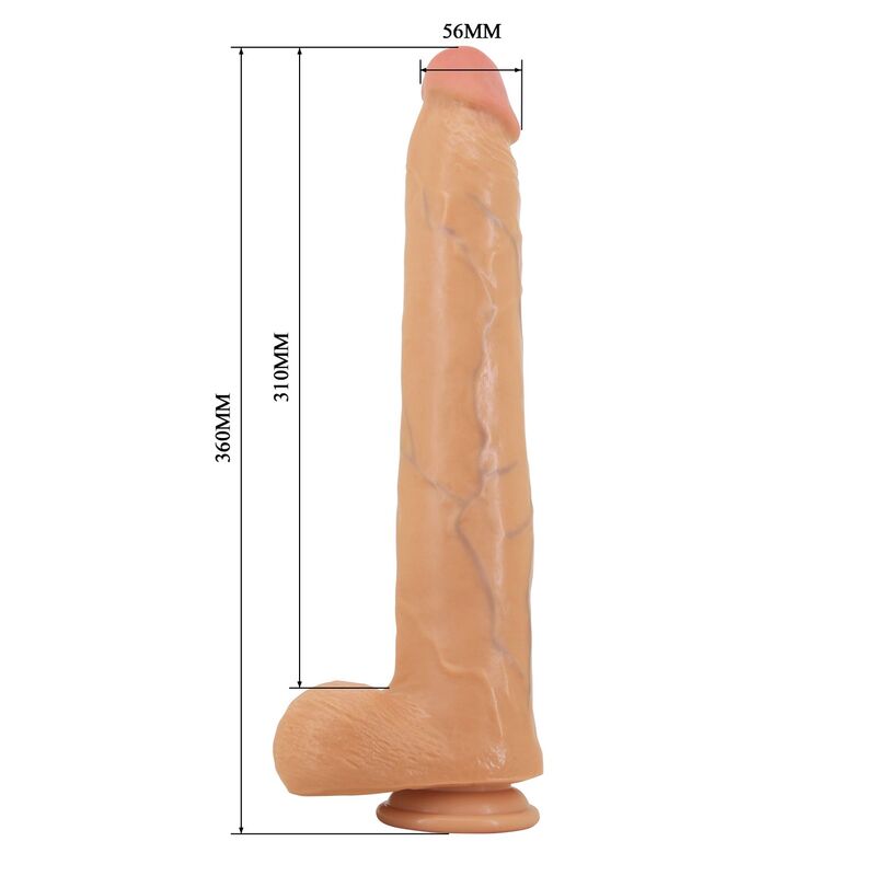 PRETTY LOVE - ANSEL DILDO REALÍSTICO 36 CM Ø 4,8 CM TPE COLOR NATURAL
