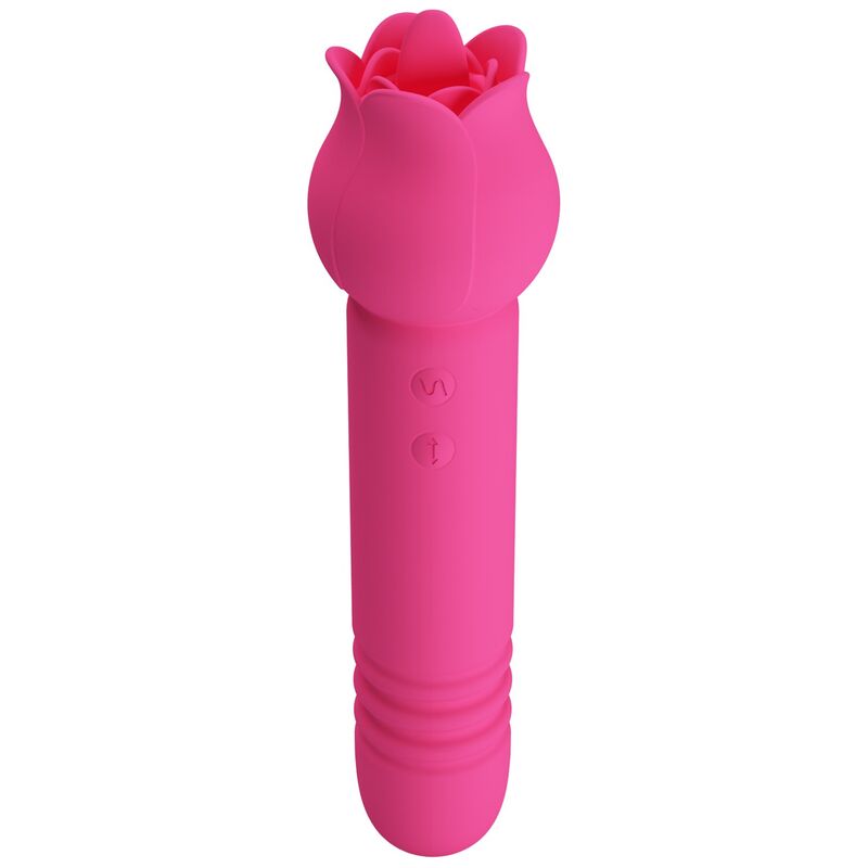 PRETTY LOVE - CHALEY VIBRADOR CON ESTIMULACIÓN ORAL, EMPUJE Y CLITORAL RECARGABLE ROSA