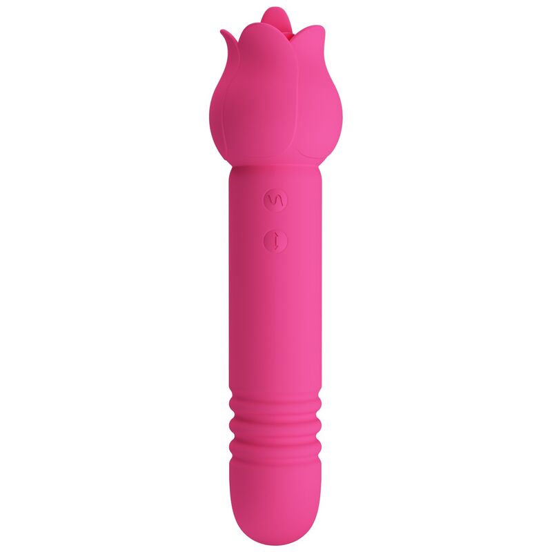 PRETTY LOVE - CHALEY VIBRADOR CON ESTIMULACIÓN ORAL, EMPUJE Y CLITORAL RECARGABLE ROSA