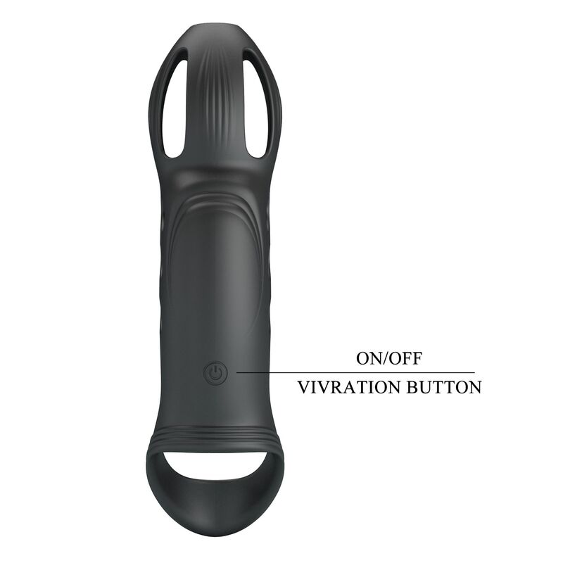 PRETTY LOVE - CRAIG ANILLO PARA PENE VIBRADOR RECARGABLE NEGRO