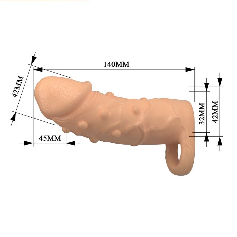 PRETTY LOVE - DORT FUNDA PARA PENE EXTENSORA 14 CM Ø 4 CM COLOR NATURAL