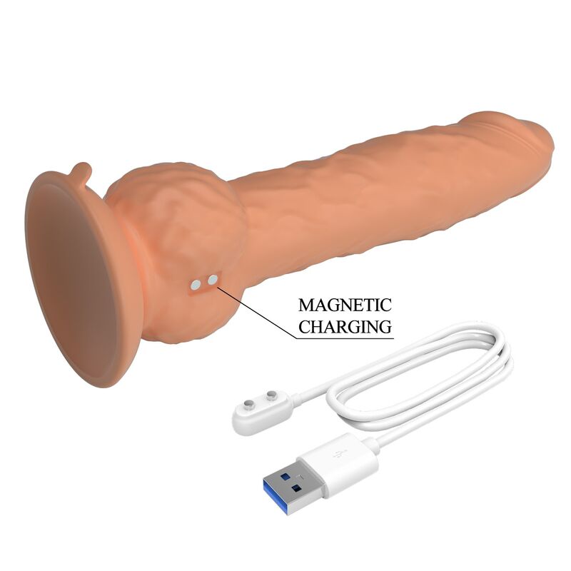 PRETTY LOVE - EREN DILDO VIBRADOR CON EMPUJE 20,5 CM Ø 4,5 CM COLOR NATURAL
