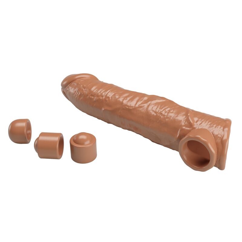 PRETTY LOVE - FUNDA EXTENSORA PARA PENE AJUSTABLE 26 CM Ø 4 CM COLOR MARRÓN