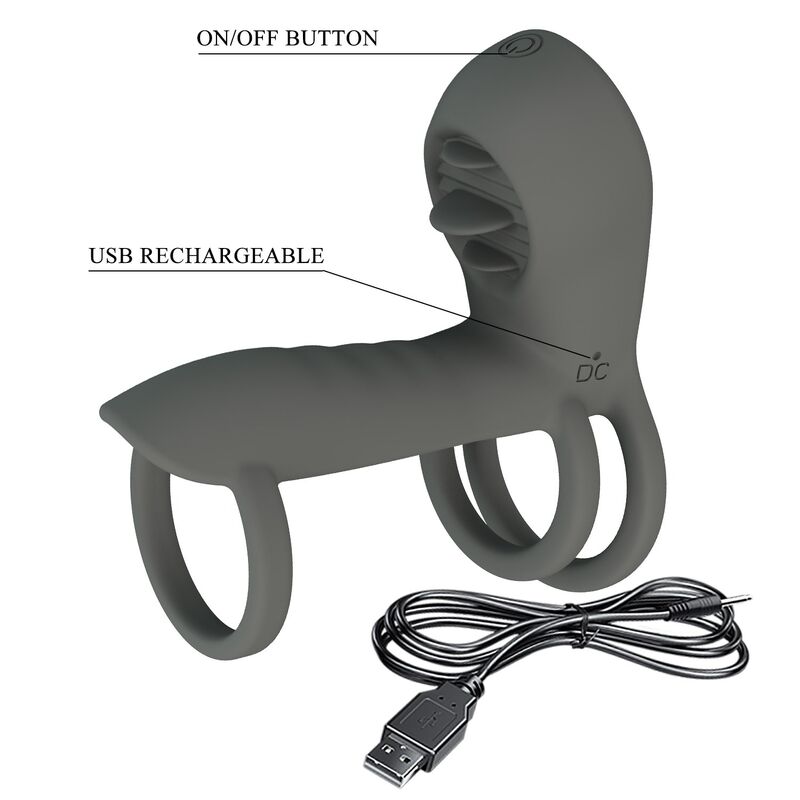 PRETTY LOVE - FUNDA PARA PENE CON DOBLE ESTIMULACIÓN Y EFECTO ORAL