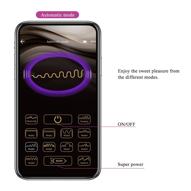 PRETTY LOVE - HUEVO VIBRADOR PULSEN CONTROL APP 12 FUNCIONES RECARGABLE USB VERDE-AMARILLO