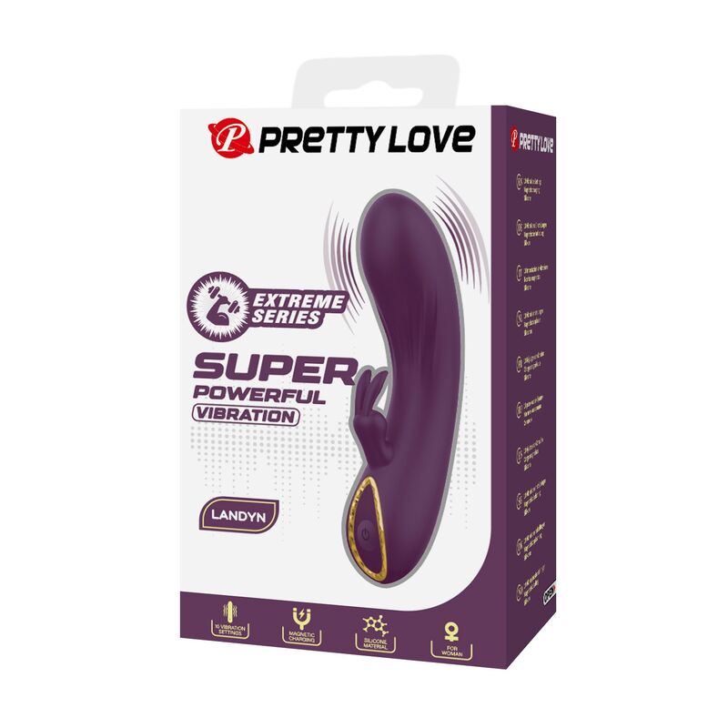 PRETTY LOVE - LANDYN VIBRADOR RABBIT RECARGABLE 10 FUNCIONES MORADO