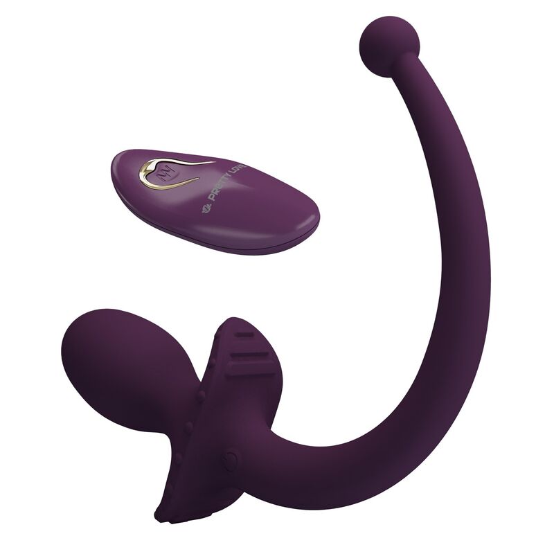 PRETTY LOVE - LIOEA PLUG ANAL CON COLA VIBRADOR 12 FUNCIONES COLOR MORADO CONTROL REMOTO
