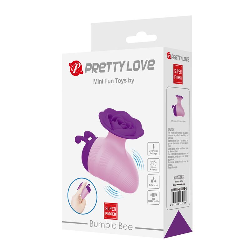 PRETTY LOVE - LITTLE BEE ESTIMULADOR DE CLÍTORIS 7 MODOS RECARGABLE MORADO-ROSA