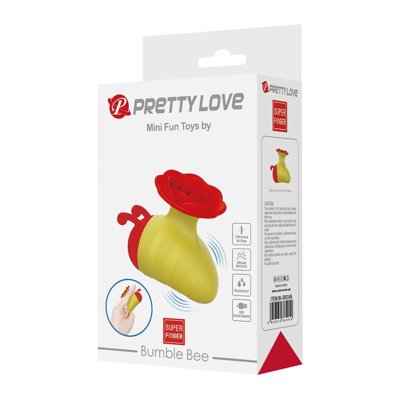 PRETTY LOVE - LITTLE BEE ESTIMULADOR DE CLÍTORIS 7 MODOS RECARGABLE ROJO/AMARILLO