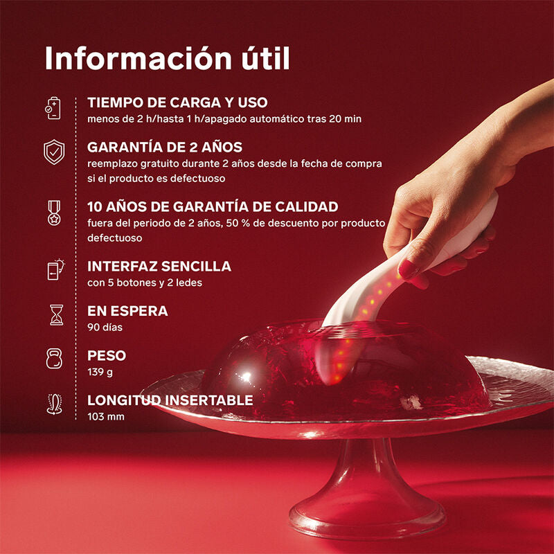 LELO - MONA SPECTRA MASAJEADOR ÍNTIMO CON LUZ ROJA RECARGABLE APP CONTROL