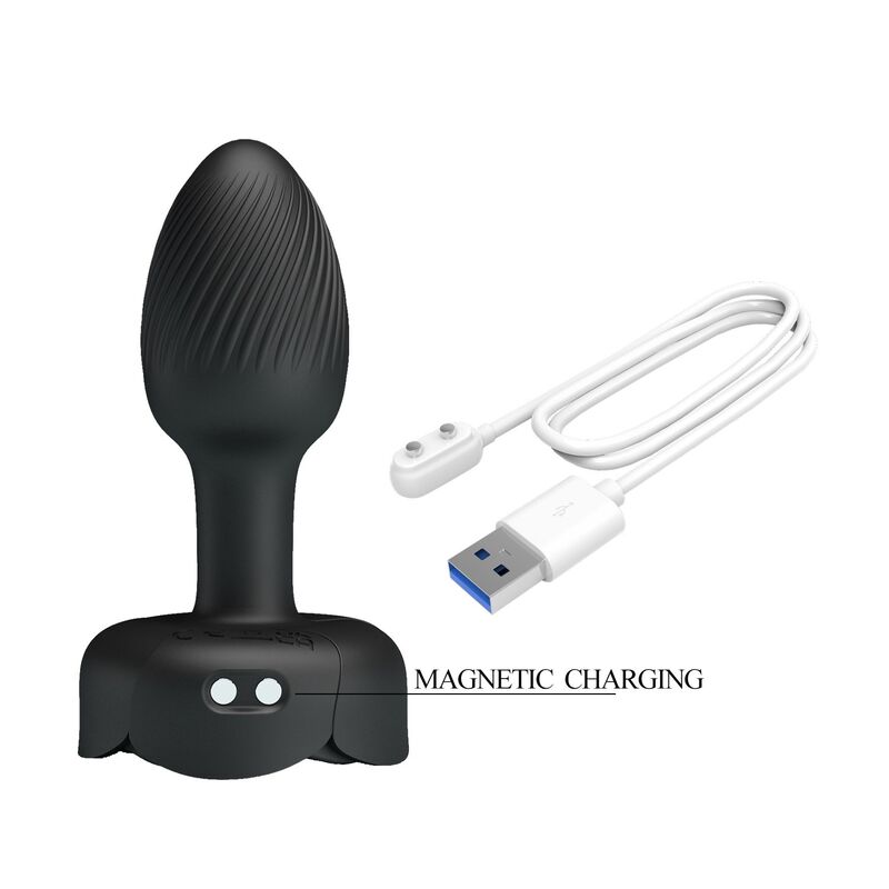 PRETTY LOVE - PLUG ANAL VIBRADOR 10 MODOS RECARGABLE NEGRO