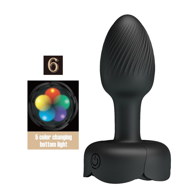 PRETTY LOVE - PLUG ANAL VIBRADOR 10 MODOS RECARGABLE NEGRO