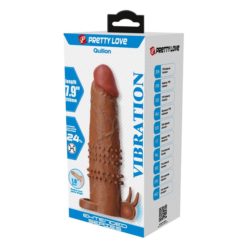PRETTY LOVE - QUILLON FUNDA PARA PENE VIBRADORA 20 CM Ø 4 CM COLOR MARRÓN
