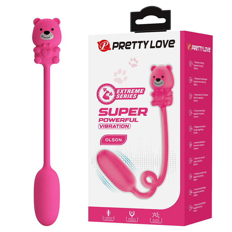 PRETTY LOVE - OLSON HUEVO VIBRADOR CON MANDO POR CABLE RECARGABLE ROSA