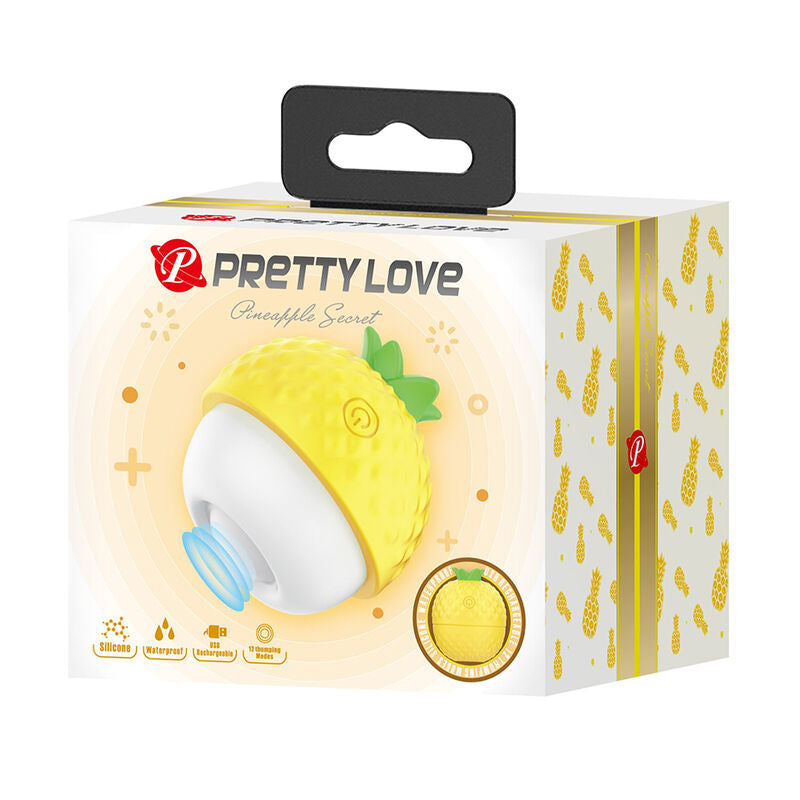 PRETTY LOVE - ESTIMULADOR CLITORAL CON SUCCIÓN Y GOLPETEOS RECARGABLE AMARILLO