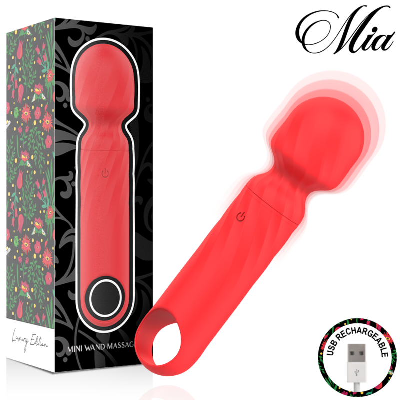 MIA - LUCY ELLEN MINI WAND MASSAGER RECARGABLE USB ROJO