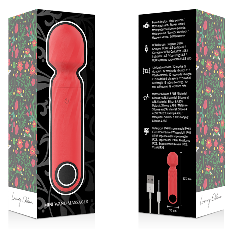MIA - LUCY ELLEN MINI WAND MASSAGER RECARGABLE USB ROJO