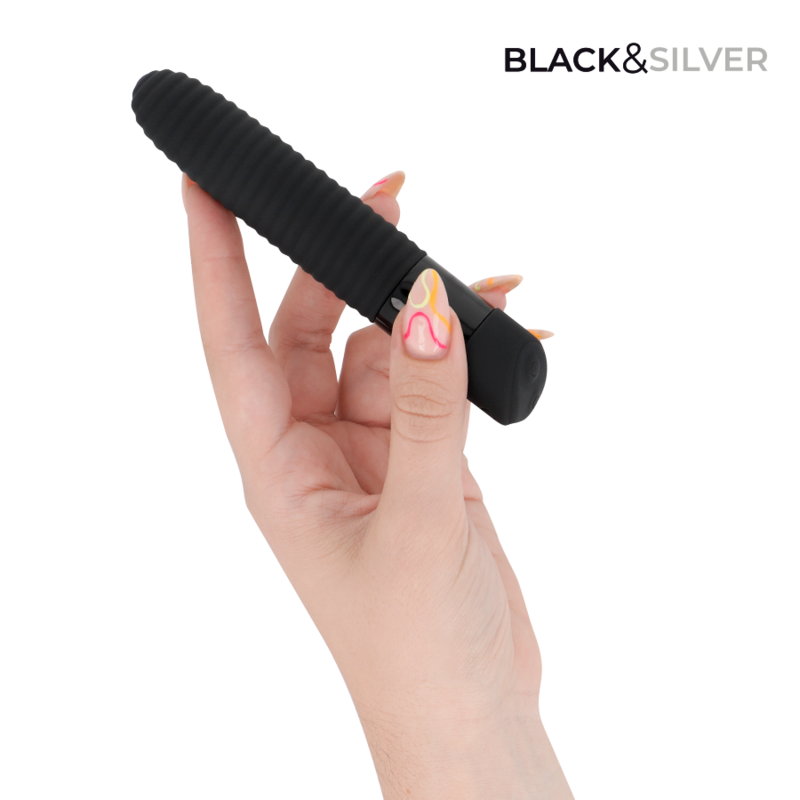 BLACK & SILVER - JOSEPH VIBRADOR RECARGABLE USB CON PANTALLA LED NEGRO