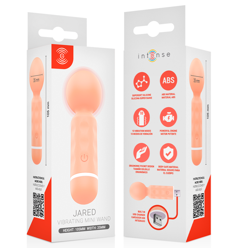 INTENSE - JARED MINI WAND MASSAGER RECARGABLE USB NARANJA
