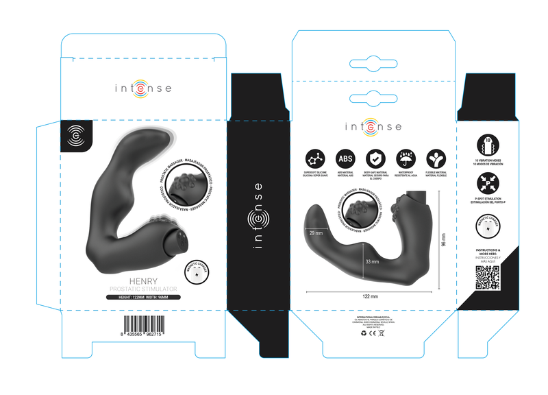 INTENSE - HENRY MASAJEADOR PROSTÁTICO RECARGABLE USB NEGRO