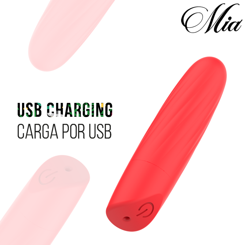 MIA - LUCY ELLEN MINI VIBRADOR RECARGABLE USB ROJO