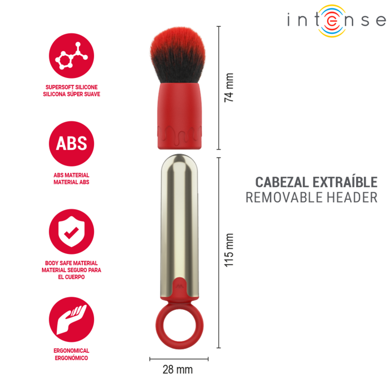 INTENSE - TOM BROCHA VIBRADORA RECARGABLE USB ROJO