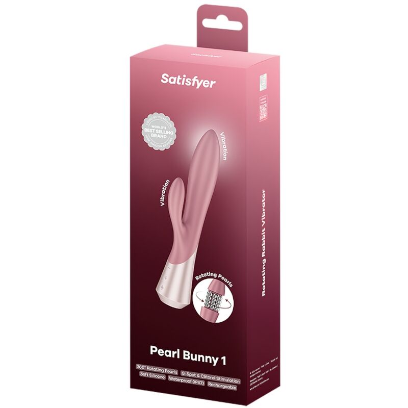 SATISFYER - PEARL BUNNY 1 VIBRADOR RABBIT CON PERLAS GIRATORIAS TERRACOTA