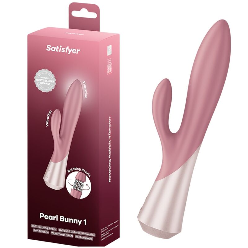 SATISFYER - PEARL BUNNY 1 VIBRADOR RABBIT CON PERLAS GIRATORIAS TERRACOTA
