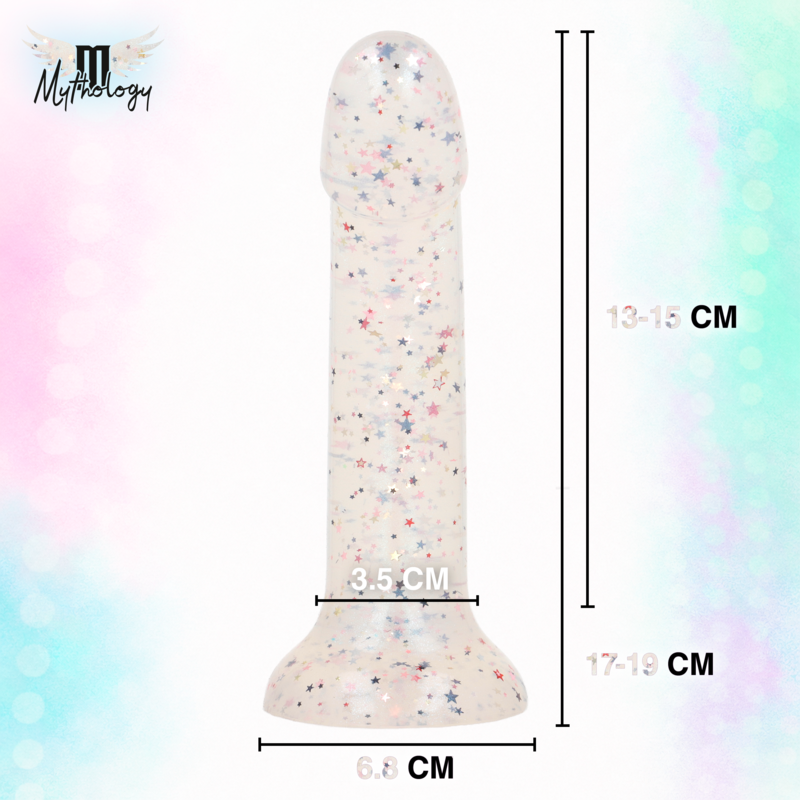 MYTHOLOGY - LYRA 1 DILDO DE SILICONA CON VENTOSA 19 CM -Ø- 3,3 CM FUCSIA CONFETI
