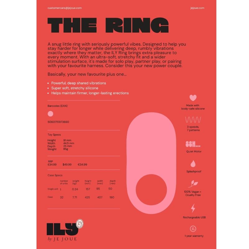 JE JOUE - ILY COCK RING ANILLO VIBRADOR PARA PENE