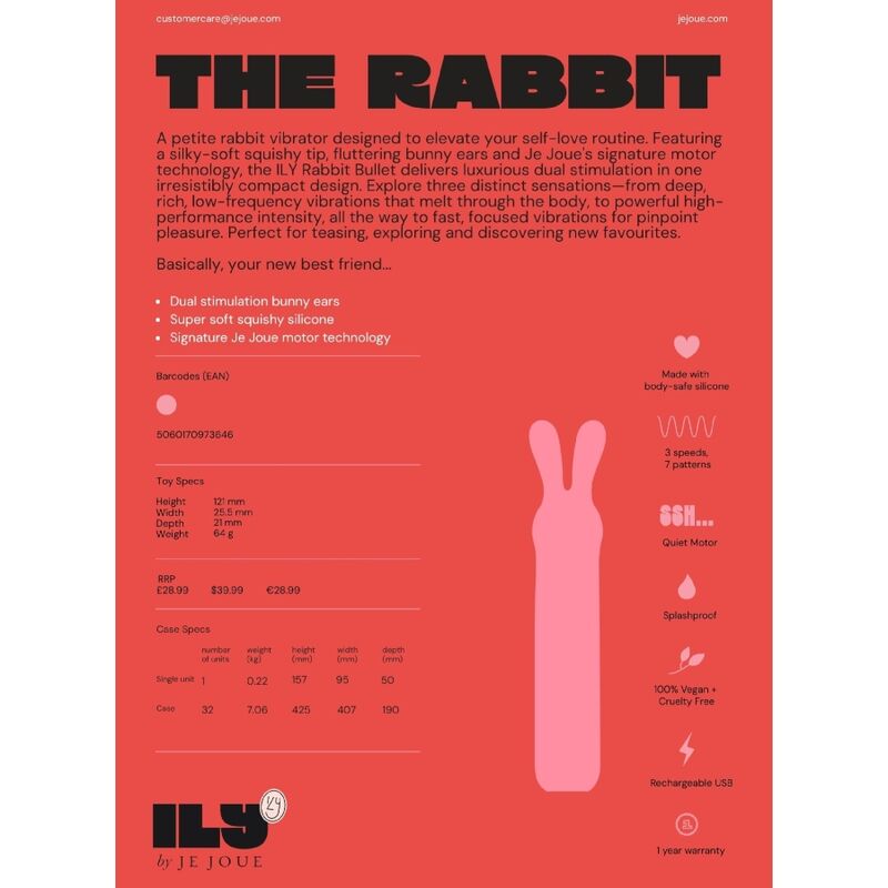 JE JOUE - ILY RABBIT BULLET VIBRADOR ÍNTIMO RECARGABLE