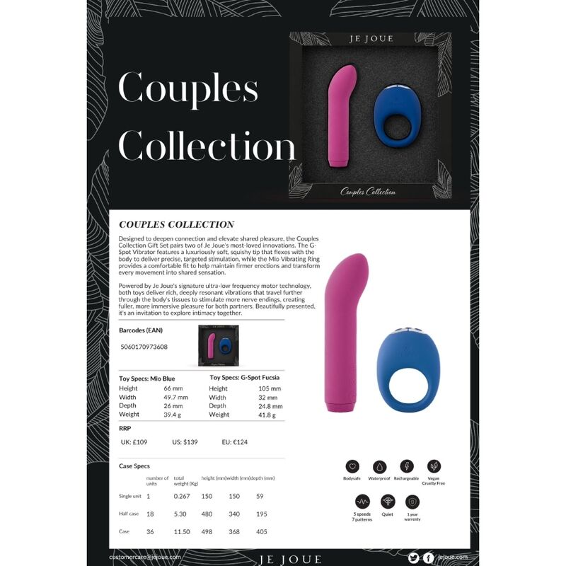 JE JOUE - COUPLES COLLECTION SET VIBRADOR PARA PAREJAS