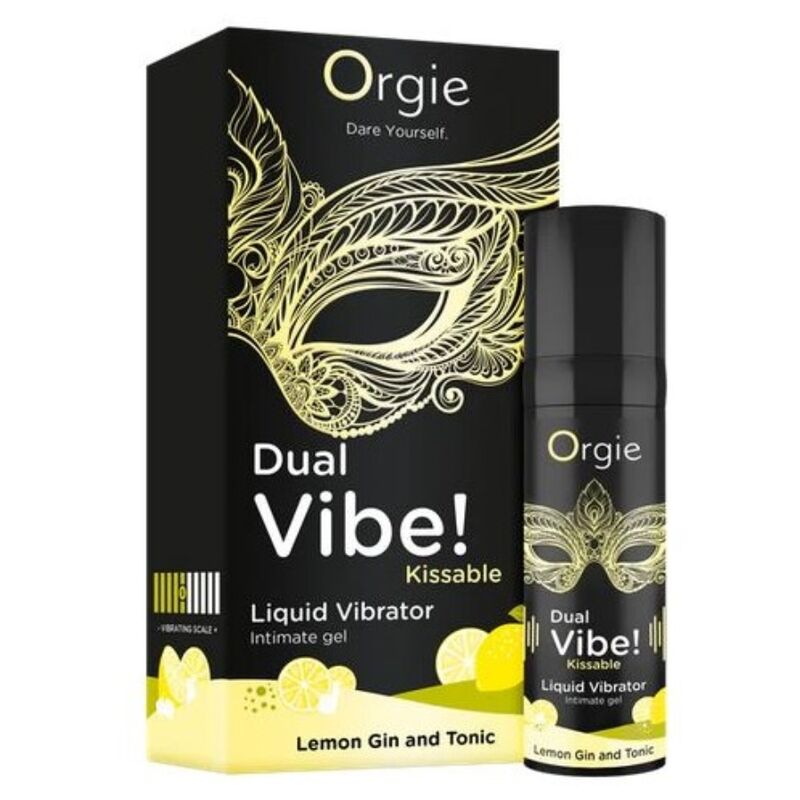 ORGIE - DUAL VIBE! LEMON GIN AND TONIC GEL ÍNTIMO BESABLE EFECTO VIBRANTE 15 ML