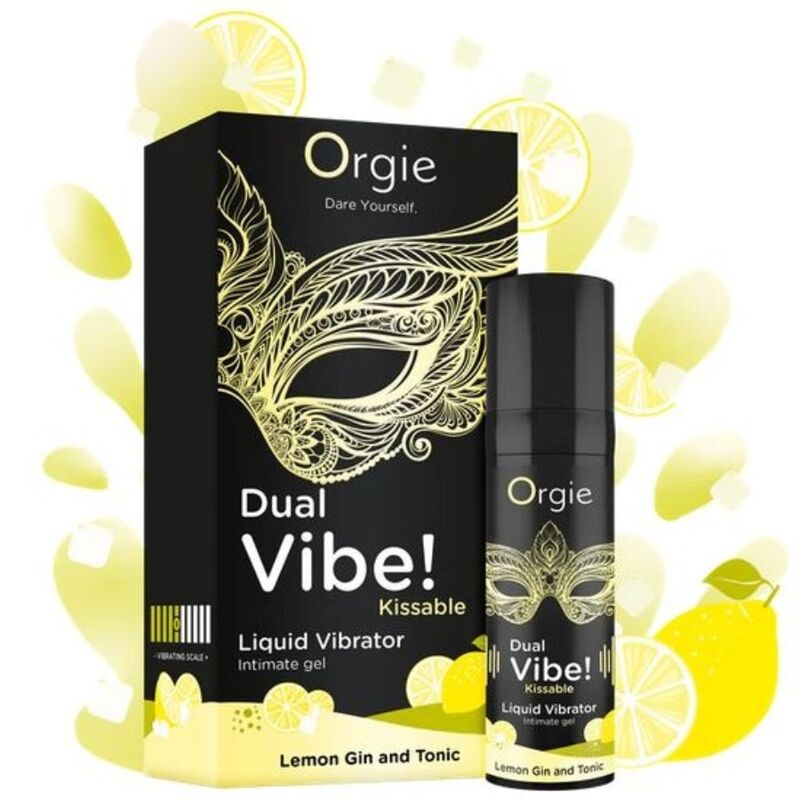 ORGIE - DUAL VIBE! LEMON GIN AND TONIC GEL ÍNTIMO BESABLE EFECTO VIBRANTE 15 ML