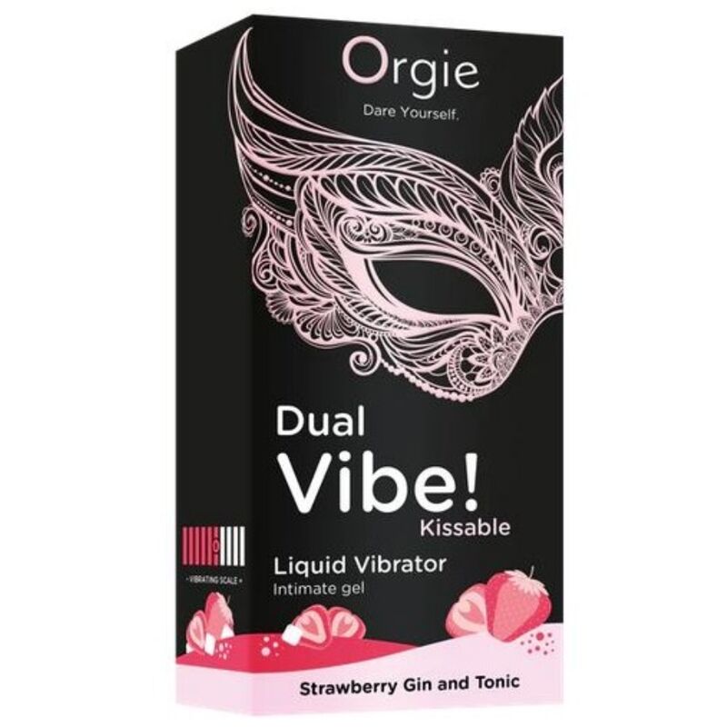 ORGIE - DUAL VIBE! GIN AND TONIC FRESA GEL ÍNTIMO BESABLE EFECTO VIBRANTE 15 ML