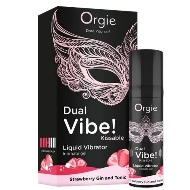 ORGIE - DUAL VIBE! GIN AND TONIC FRESA GEL ÍNTIMO BESABLE EFECTO VIBRANTE 15 ML
