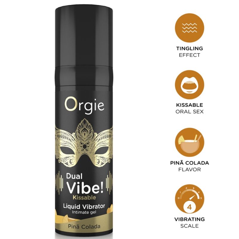 ORGIE - DUAL VIBE! PIÑA COLADA GEL ÍNTIMO BESABLE EFECTO VIBRANTE 15 ML