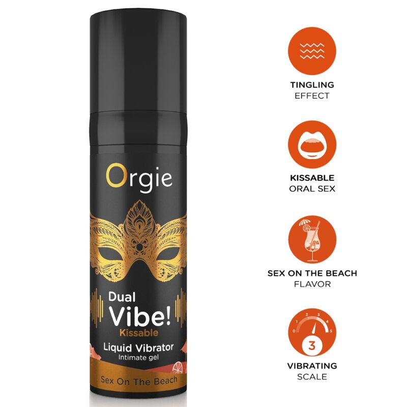 ORGIE - DUAL VIBE! SEX ON THE BEACH GEL ÍNTIMO BESABLE EFECTO VIBRANTE 15 ML