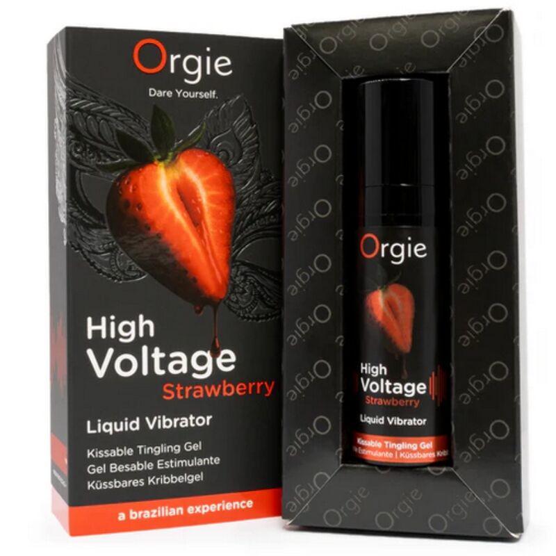 ORGIE - HIGH VOLTAGE STRAWBERRY GEL ÍNTIMO BESABLE EFECTO VIBRANTE EXTRA FUERTE 15 ML