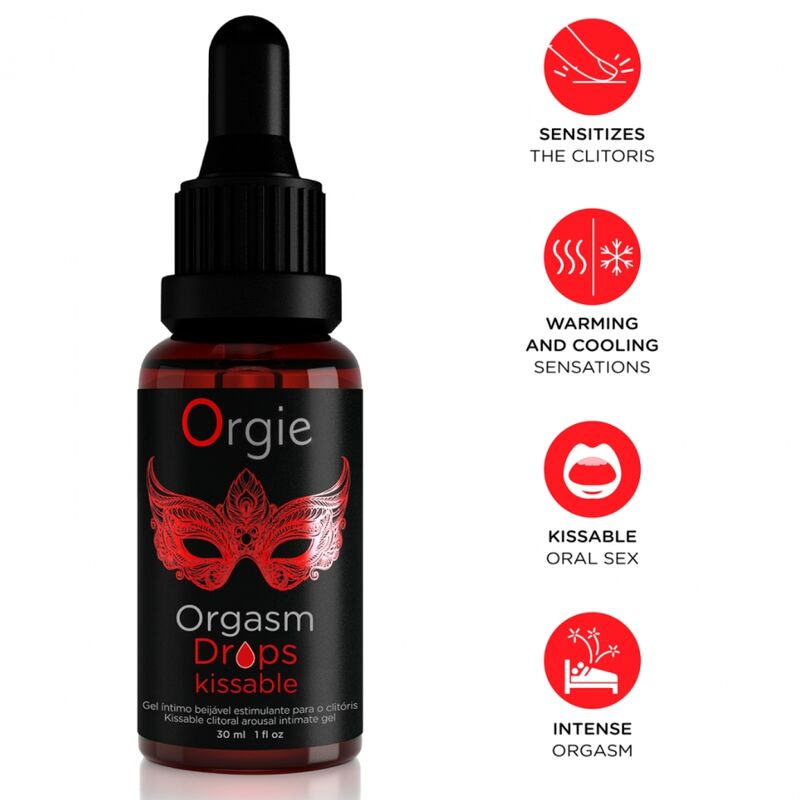 ORGIE - ORGASM DROPS KISSABLE GOTAS ESTIMULANTES BESABLES PARA CLÍTORIS 30 ML