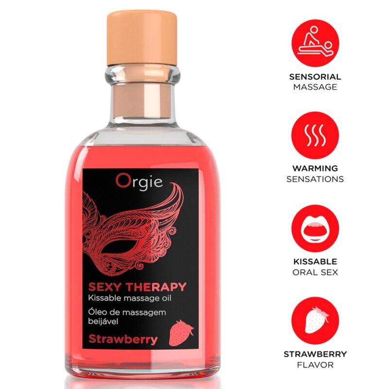 ORGIE - LIPS ACEITE DE MASAJE BESABLE FRESA 100 ML