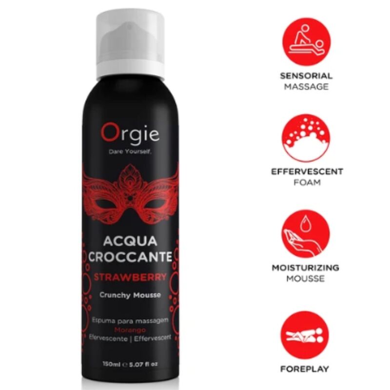 ORGIE - ACQUA CROCCANTE STRAWBERRY MOUSSE CREPITANTE DE MASAJE 150 ML