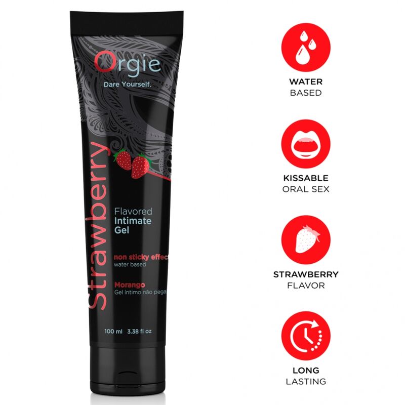 ORGIE - LUBE TUBE STRAWBERRY GEL ÍNTIMO BESABLE BASE AGUA 100 ML
