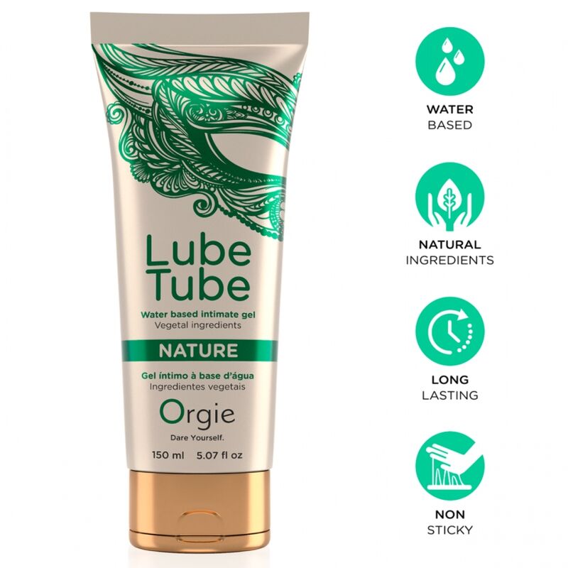 ORGIE - LUBE TUBE NATURE GEL ÍNTIMO BASE AGUA CON INGREDIENTES VEGETALES 150 ML