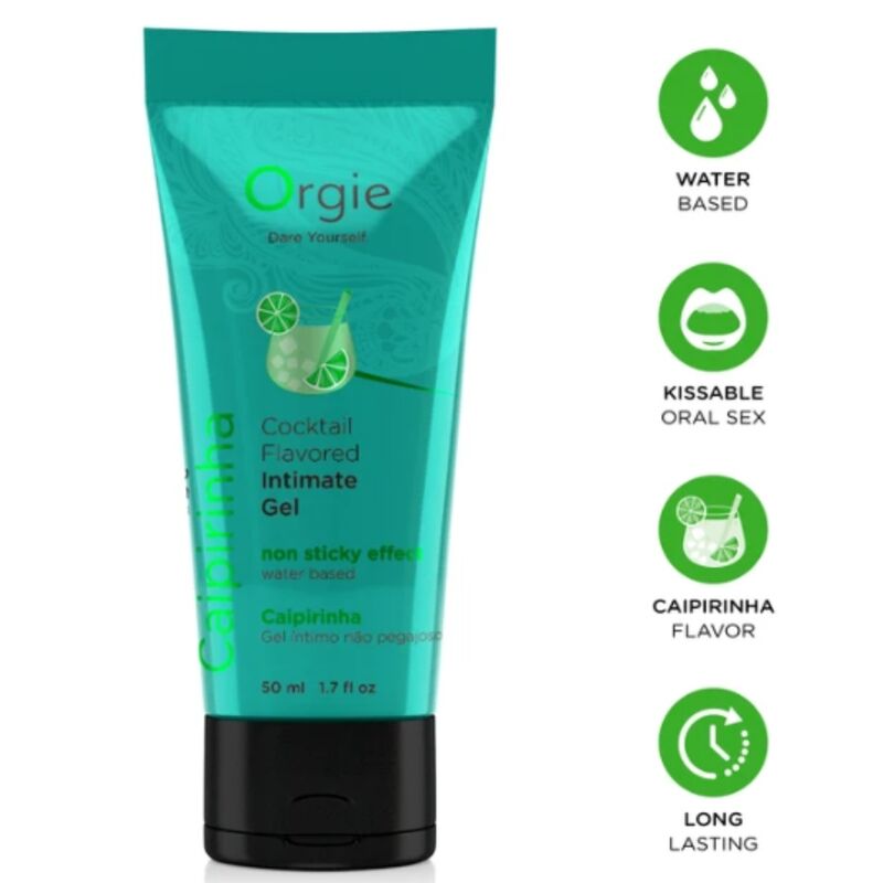 ORGIE - LUBE TUBE COCKTAIL CAIPIRINHA GEL ÍNTIMO BESABLE BASE AGUA 50 ML